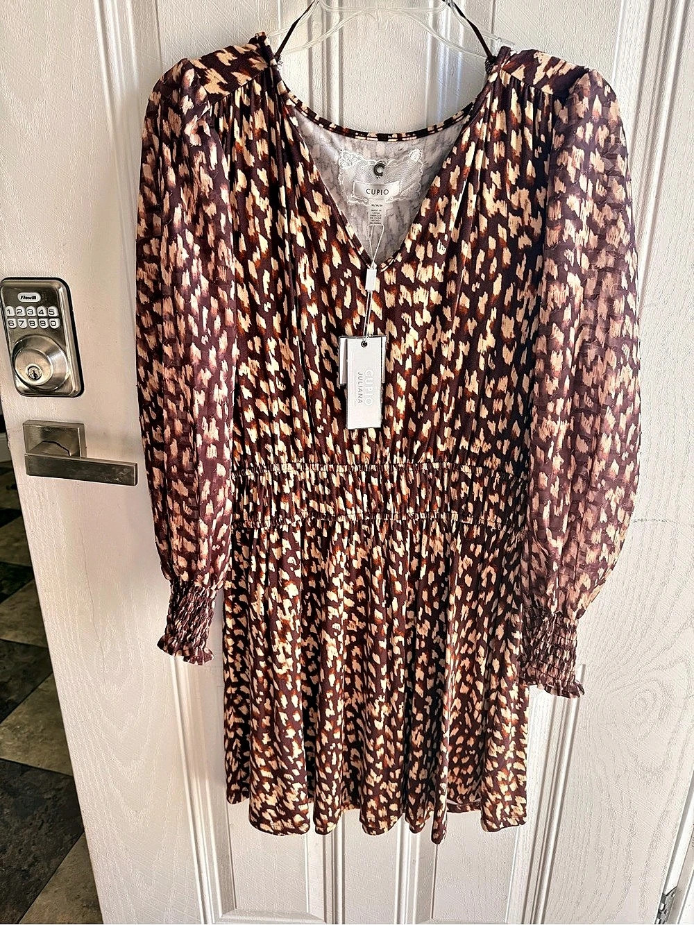 Cupio Animal Print Mini Dress in Brown & Pink Size Medium NWT